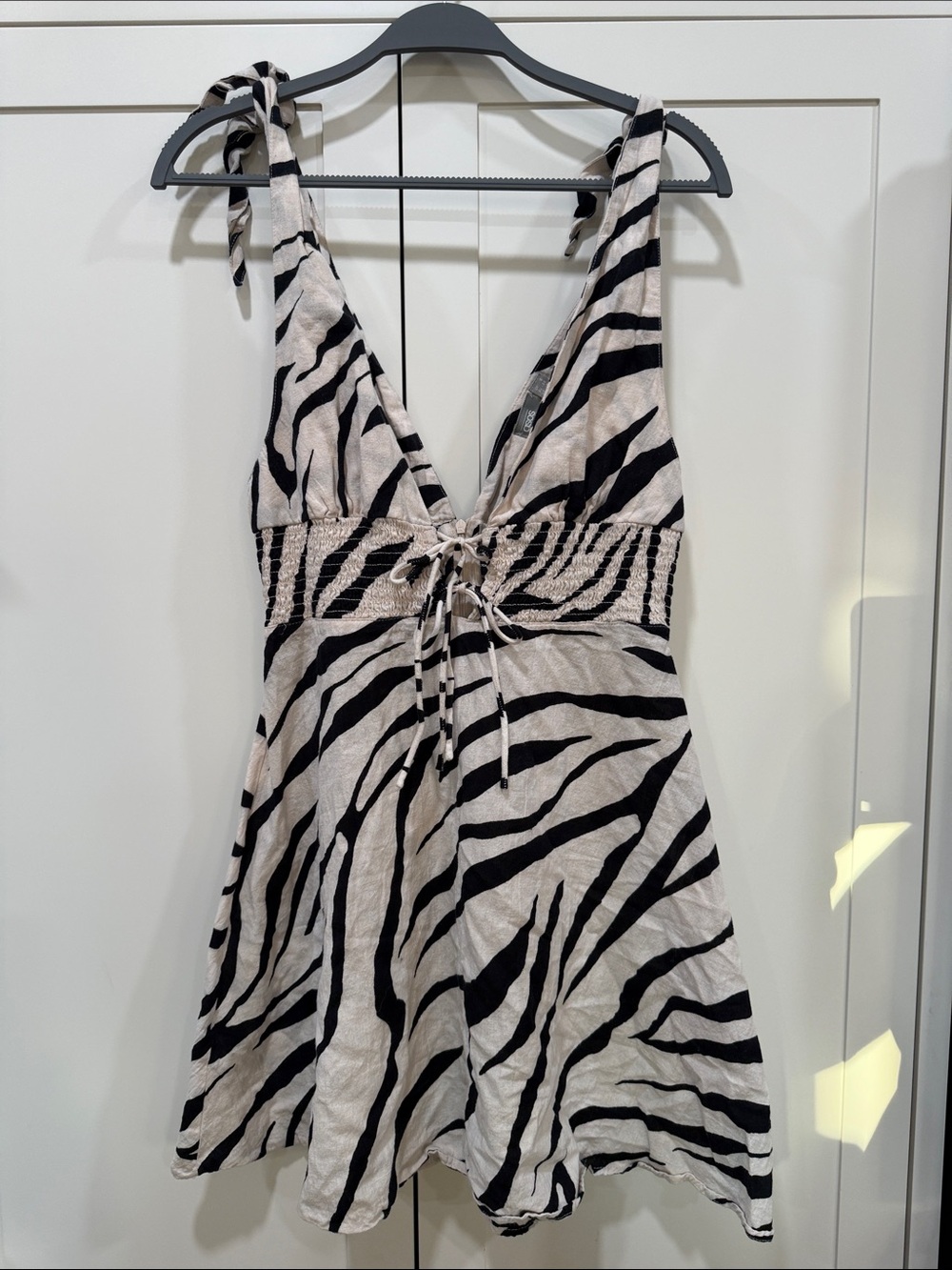 ASOS Black and Cream Zebra Print Mini Dress